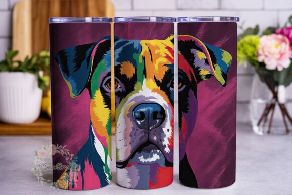 Abstract Dog Portrait 20oz Tumbler Review for Embroidery Projects