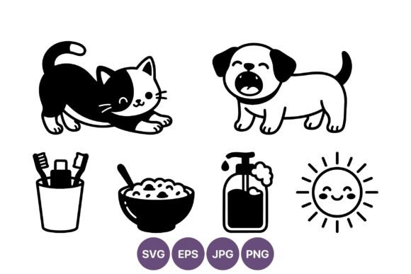 Cat Dog Hygiene Cereal Sun Vector Review