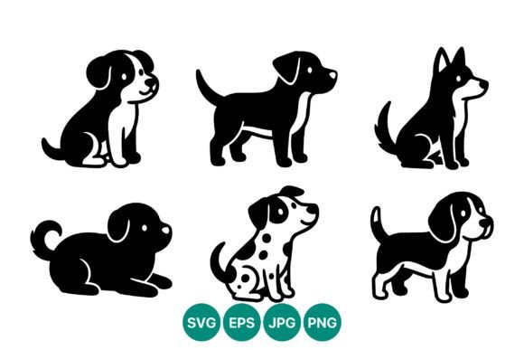 Cute Black and White Dog Silhouettes Review