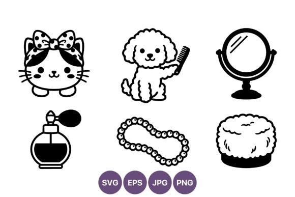 Cute Cat Dog Comb Mirror Pearl Necklace Embroidery Review