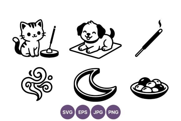 Cute Cat Dog Incense Vector Art Review