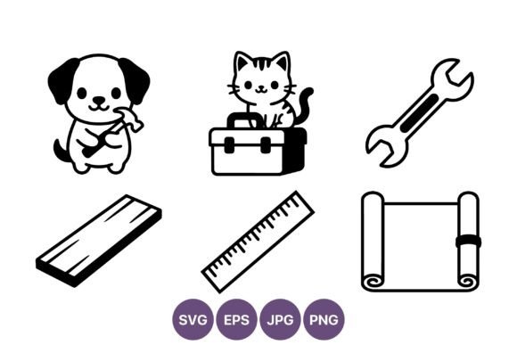 Cute Dog and Cat Toolbox Vector Art Review