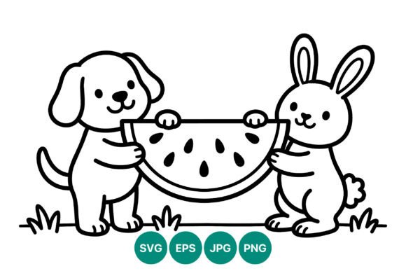 Cute Dog and Rabbit with Watermelon Embroidery Review