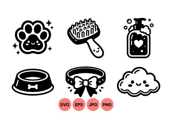Cute Dog Care Icon Clipart Review