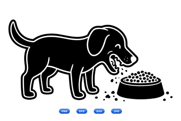 Cute Dog Eating Clipart Review for Embroidery Projects