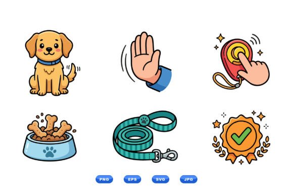 Cute Dog Walking Icon Set Review