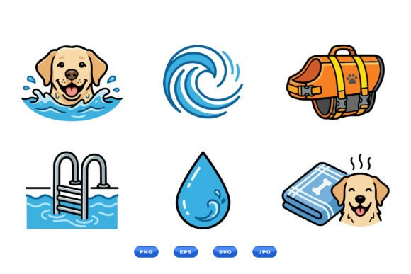 Cute Dog Water Fun Clipart Review