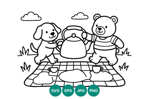 Cute Teddy Bear and Dog Tea Party Embroidery Review