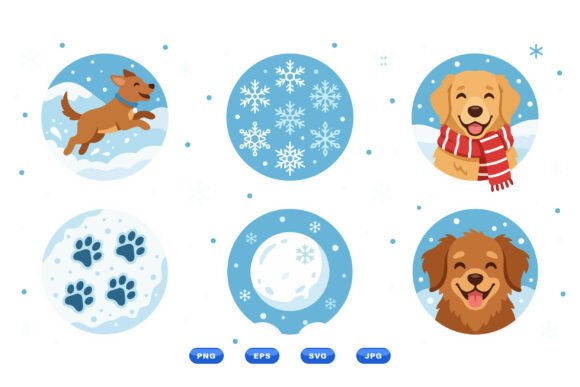 Cute Winter Dog Clipart Review for Embroidery