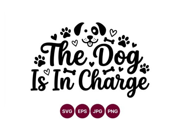 Dog is in Charge Cute Dog Face Vector Review