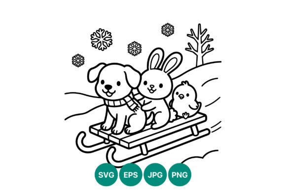Dog Rabbit Chick Sled Winter Fun Embroidery Design Review