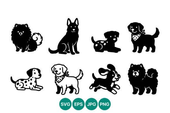Dog Silhouettes Vector Review for Embroidery Projects