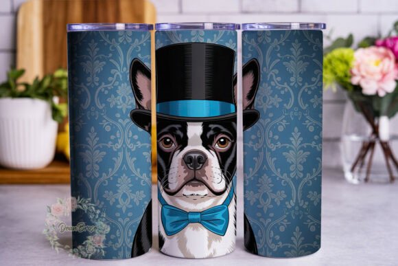 Gentleman Dog Blue Damask Tumbler Wrap Design Review