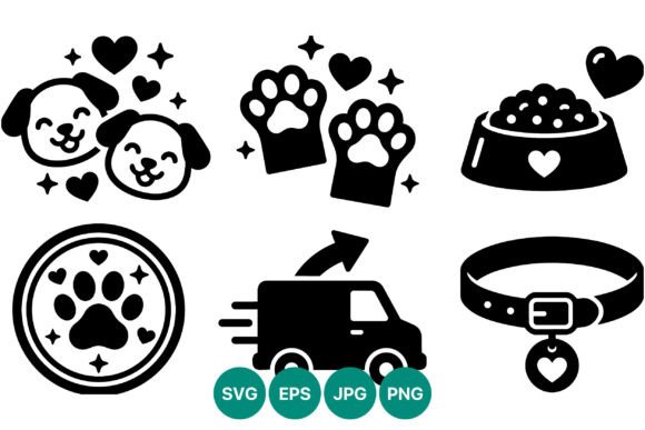 Happy Dog Faces Paws Icons Review