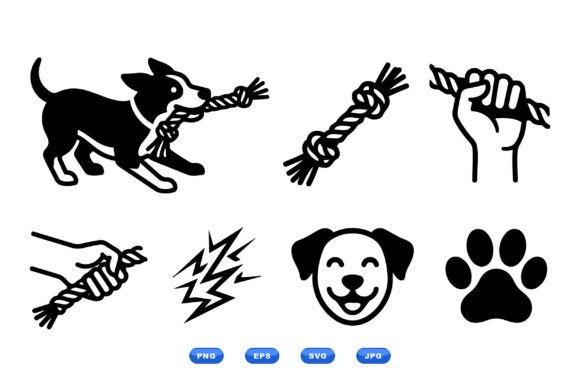 Playful Dog Rope Icons Review