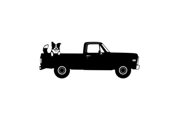 Silhouette of a Dog in a Pickup Truck