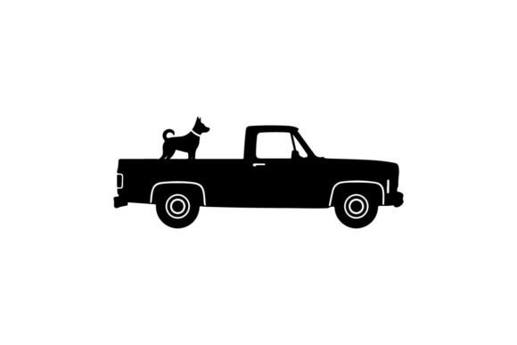 Silhouette of a Dog Riding in the Back